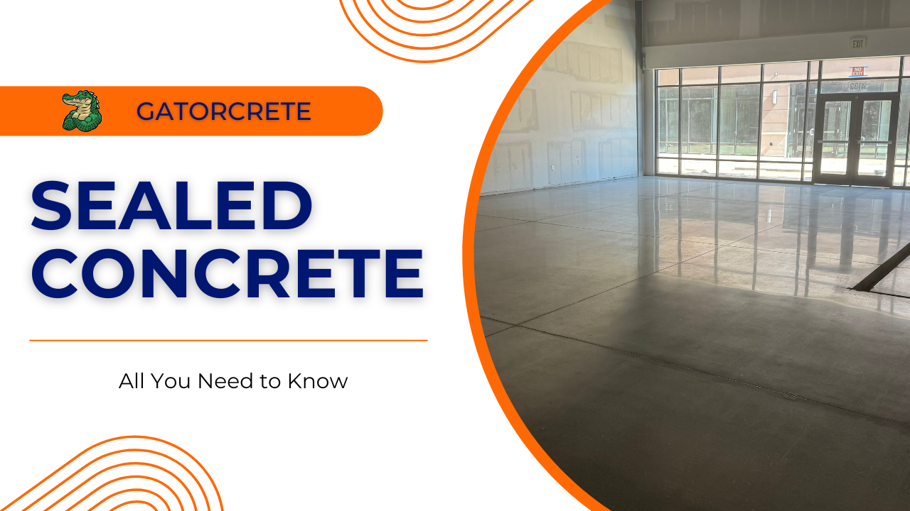 Sealed concrete floor at outlet mall