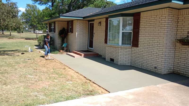 Henrietta front patio before and after